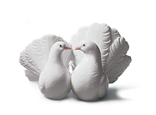 LLADRÓ Figura Pareja De Palomas. Figura Palomas de Porcelana.