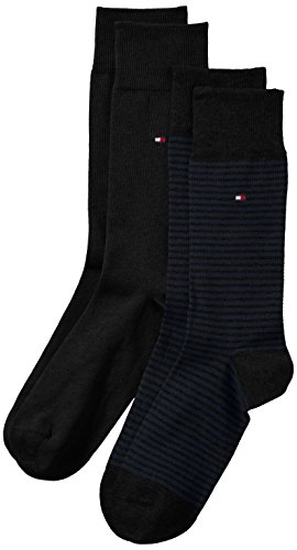 Tommy Hilfiger - Calcetines para hombre, Lote de 2, Azul, 43-46 (Tamaño del fabricante: 43-46)