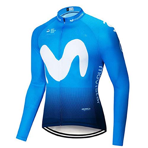 SUHINFE Hombres Jersey Manga Larga de Ciclismo Ropa Maillot Transpirable para Deportes Al Aire Libre Ciclo Bicicleta