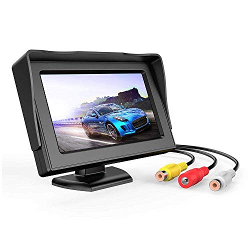 3T6B Cámara de Respaldo de Pantalla LCD de 4.3 Pulgadas, Cámara de Marcha Atrás con Monitor, Impermeable, para Camioneta SUV para Automóvil