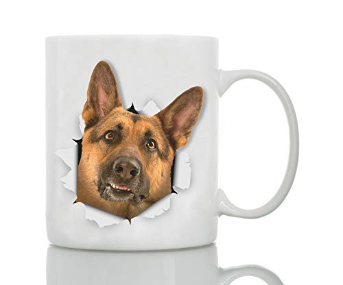 Winston & Bear Taza de Ovejero Alemán Divertido - Taza Pastor Aleman de Cerámica para Café Perro Pastor Aleman - Divertida y Bonita Taza de Café para Amantes de los Perros