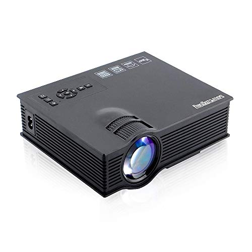 GBHGBH ES UC40 LED Proyector portátil, 1200 lúmenes Mini Home Theater PC/Laptop/TV Box y más, con HDMI/TV/VGA/AV/USB/SD Interfaz 800 * 481 ResoluciónNegro