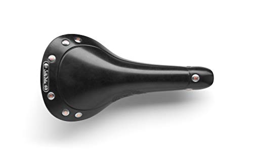 Selle Italia - Sillìn Bicicleta Vintage STORICA Black, Rail Acero Cromado, Sillìn 100% Cuero, Comfort, Heritage