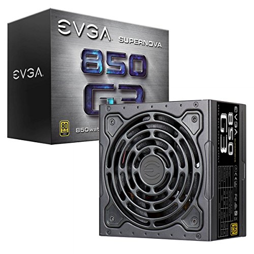 EVGA SuperNOVA 850 G3, 80 Plus Gold 850W, completamente modular, modo Eco con nuevo ventilador HDB, incluye auto probador encendido, tamaño compacto de 150 mm, fuente de alimentación 220-G3-0850-X2