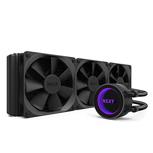 NZXT Kraken X72 360 mm - Enfriador de CPU RGB todo en uno - Tecnología CAM - Diseño de espejo infinito - Bomba de alto rendimiento - Ventiladores de radiador Aer P 120 mm (3 incluidos)