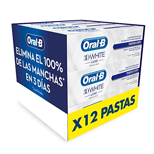 Oral-B 3D White Luxe Perfección Pasta de Dientes Blanqueadora, 12 x 75 ml