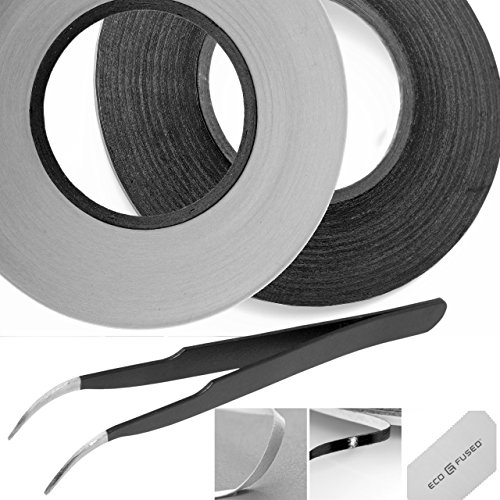 Eco-Cinta Adhesiva Cinta para Uso de repacion de teléfonos celulares - 2 Rollos de Cinta de 2mm - Mas 1 Eco-Fused Paño de Microfibra para Limpiar (Negro y Blanco)