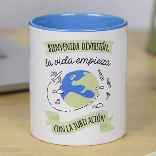 La mente es Maravillosa - Taza Frase y Dibujo Divertido (Bienvenida diversión, la Vida Empieza con la jubilación) Regalo Jubilación