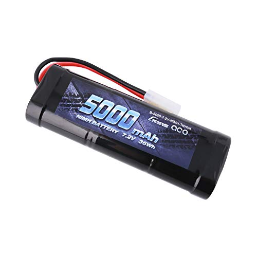 Gens ace Batería NIMH 5000mAh 7.2V con enchufe Tmy para autos RC de 7.2V, RC truggy, tanque RC, etc.