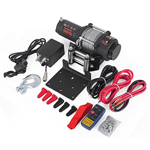 Moracle Cabrestante 12V Winch Sintético Cuerda para Winche de Recuperación con ATV UV 1815KG