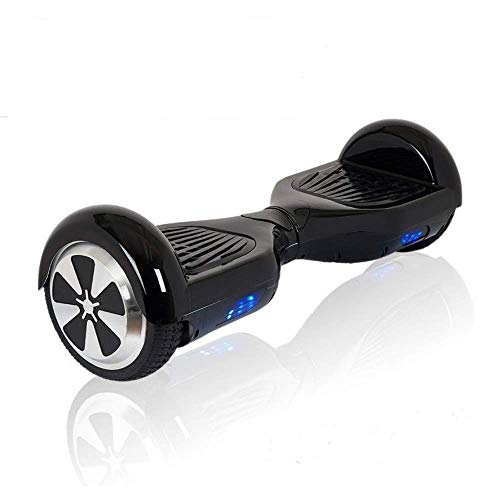 ACBK - Hoverboard Patinete Eléctrico Autoequilibrio con Ruedas de 6.5" (Altavoces Bluetooth con Luces Led integradas), Velocidad máxima: 12 km/h - Autonomía 10 km, Negro