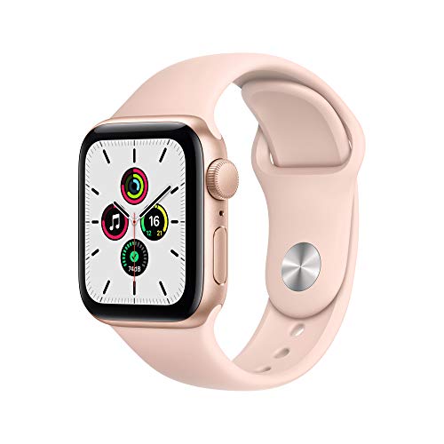 Apple Watch SE (GPS, 40 mm) Caja de aluminio en oro - Correa deportiva rosa arena