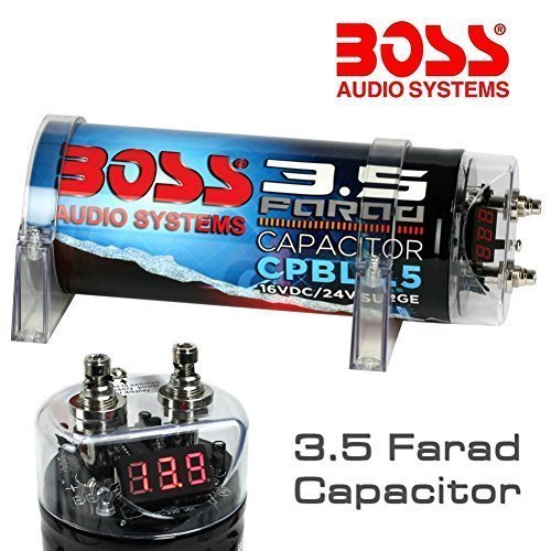Boss Condensador Car Audio System 3,5 Farad CPBL3.5 Blue Azul X INSTALACIONES hasta A 3500 Watt RMS 1 2 3 4 5 10 Capacitor con Cable REMOTOS DE Encendido