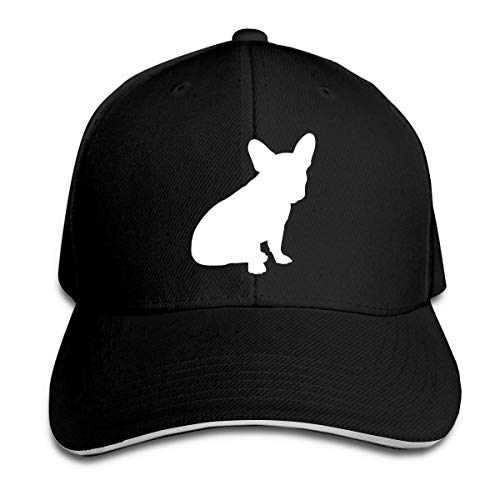 Bulldog francés unisex Silhouette3-2 Gorras de béisbol Sandwich ajustable Bill Gorras de pico Sombrero de deporte al aire libre