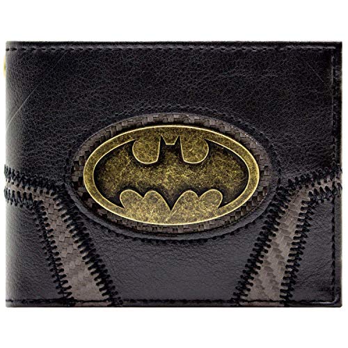 Cartera de DC Batman Placa de Oro Suit Up Negro