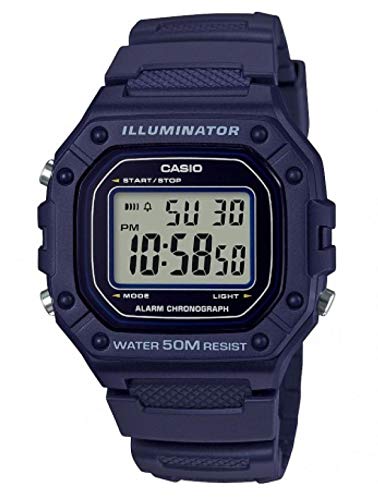 Casio Reloj Digital para Hombre de Cuarzo con Correa en Resina W-218H-2AVEF