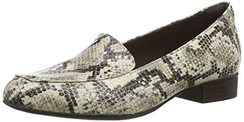 Clarks Juliet Lora, Mocasines para Mujer, Gris (Taupe Snake Taupe Snake), 41 EU