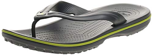 Crocs Crocband Flip, Chanclas Unisex Adulto, Gris (Graphite/Volt Green), 42/43 EU