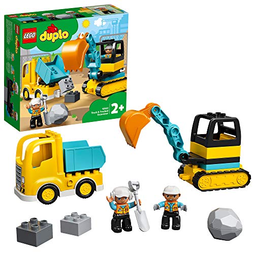 DUPLO Town DUPLO Construction Camión y Excavadora con Orugas Vehículo de Construcción de Juguete Set para Niños Pequeños de 2+ Años de Edad, multicolor (Lego ES 10931)