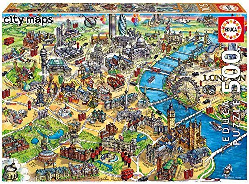 Educa Borras - Serie City Maps, Puzzle 500 piezas Mapa de Londres