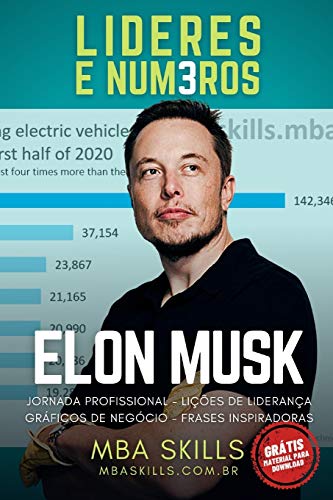 Elon Musk - Líderes e Números: Jornada profissional, lições de liderança, gráficos de negócio e frases inspiradoras do fundador e CEO da Tesla, SpaceX, Paypal e Neuralink.