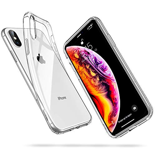 ESR Funda para iPhone XS MAX, Funda para Suave TPU Gel Ultra Fina Protección a Bordes y Cámara Compatible con Carga Inalámbrica Enjaca Compatible para Apple iPhone XS MAX de 6.5"-Transparente