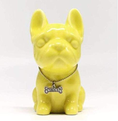 Estatua Escultura Decoración,Regalo Artesanal Coleccionables Tanque De Depósito De Bulldog Dorado, Jarrón De Almacenamiento De Dinero Para Cachorros De Cerámica, Año Nuevo Para Niños-F_12X10X6Cm