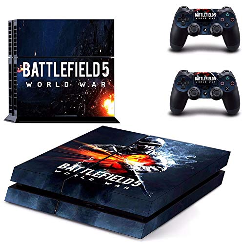 FENGLING Juego Battlefield 5 Ps4 Skin Sticker Decal para Playstation 4 Consola y 2 Controladores Ps4 Skins Sticker Vinilo