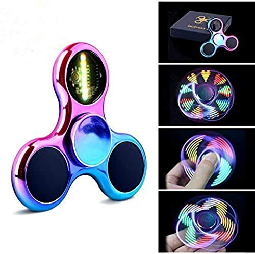 Fidget Spinner Spinner de Mano Quimat con LED Se encienden Juguetes para Dedos EDC 18 modalidades de Parpadeo niños y Adultos (Colorido)