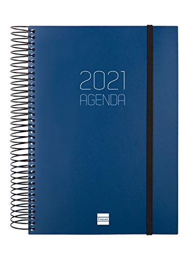 Finocam - Agenda 2021 1 Día página Espiral Opaque Azul Español