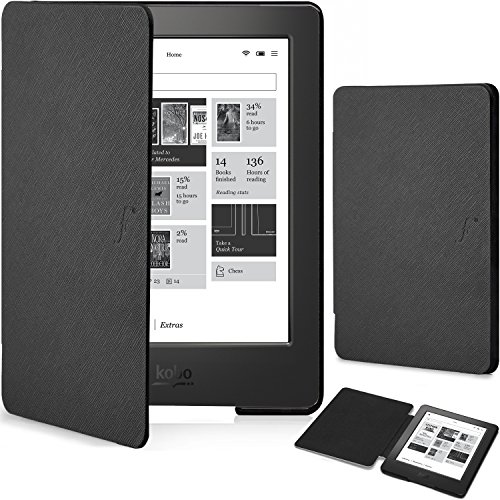 Forefront Cases Funda para Kobo Aura H2O Edition 1 2014 (1a Generación N250) Funda Carcasa Stand Case Cover - Delgado Ligera, Protección Completa y Smart Auto Sueño Estela Función - Negro