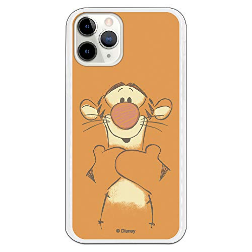 Funda para iPhone 11 Pro Oficial de Winnie The Pooh Tigger Sonrisas para Proteger tu móvil. Carcasa para Apple de Silicona Flexible con Licencia Oficial de Disney.