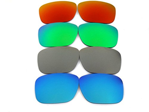 GALAXYLENSE Lentes de Repuesto para Oakley Holbrook Blue&gray&green&red Color Polarizados, Gratis ENVÍO y MANEJO 4 Pares - Blue&gray&green&red, Estándar