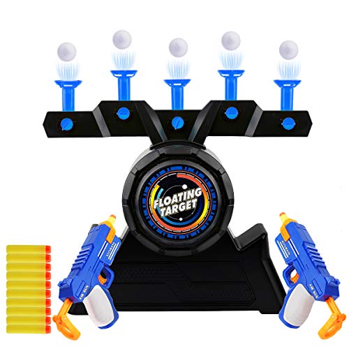 Herefun Juegos Tiro Blanco Flotante, Juego Objetivo Flotante, Objetivos Flotante de Tiro eléctricos Disparar, Juguetes Práctica Suspensión Bola Eléctricos, 10 Dardos (Azul-I)