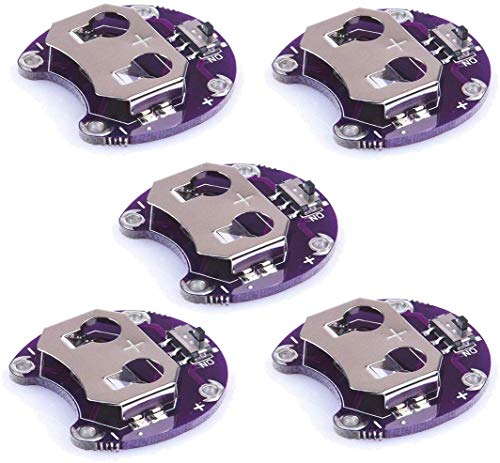 HiLetgo 5pcs Lilypad Coin Cell Battery Holder CR2032 Battery Holder Case CR2032 Battery Mount Module for Arduino