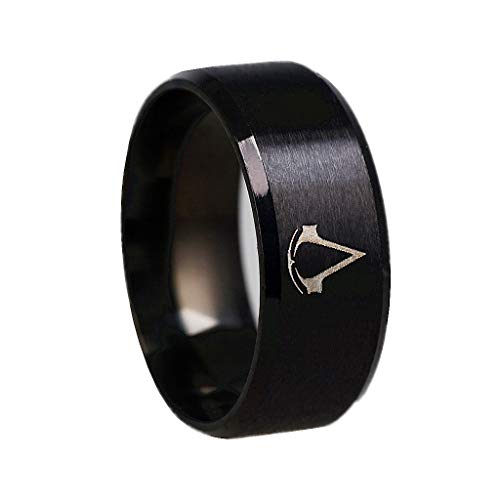 JINGJING Assassin'S Creed Anillo de Acero de Titanio Acero Inoxidable Juego Online Equipos periféricos Anillo Joyeria Accesorios,Black,No.11