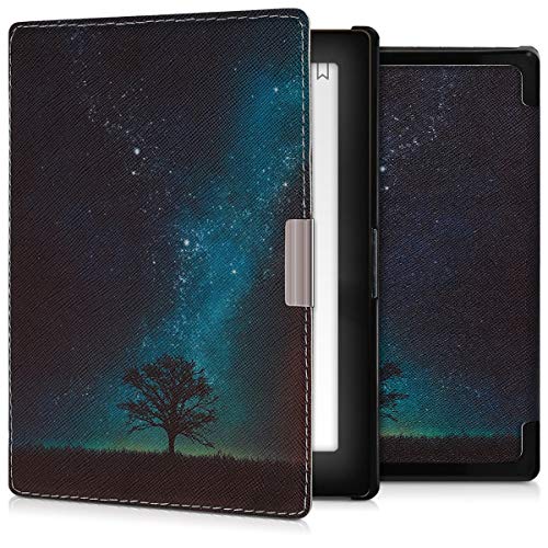 kwmobile Funda Compatible con Kobo Aura Edition 1 - Carcasa para e-Reader de Piel sintética - Azul/Gris/Negro