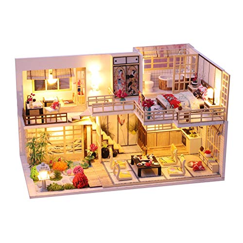 Miniatura con muebles de casa de muñecas, kit DIY Dollhouse de madera, así como el polvo, sala creativa, idea regalo de San Valentín