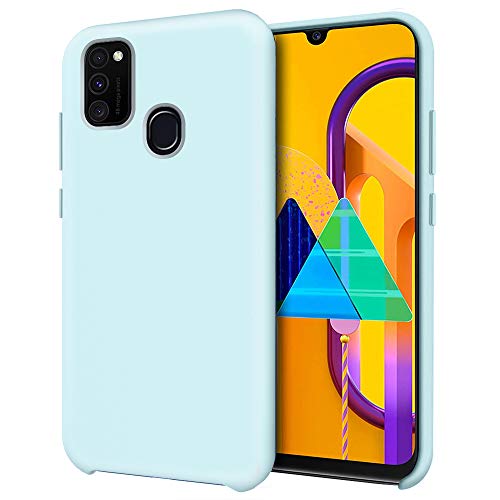 Oureidoo Funda para Samsung Galaxy M30S / Galaxy M21, Funda para Silicona Líquida con [Tacto Agradable] [Protección contra Caídas] [Anti-Arañazos] para Samsung Galaxy M30S 6.4"-Azul Claro