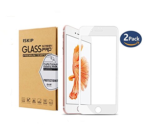 [Paquete de 2] ISKIP Protector de pantalla para iPhone 7 Plus 8 Plus, 0.2 mm Ultra claro 3D Curva de cobertura total Soft Edge Película anti-roturas para iPhone 7 Plus iPhone 8 Plus 5.5 '' (Blanco)