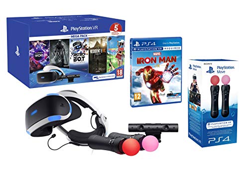 PlayStation VR2 MegaPack 2 Marvel's Iron Man VR + Astro Bot + Skyrim V + Resident Evil 7 + Everybody's Golf + VR Worlds + Cámara V2 + Pack 2 Mandos Move Twin