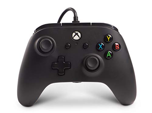 PowerA Mando con Cable con licencia oficial para Xbox One, Xbox One S, Xbox One X y Windows 10 - Negro