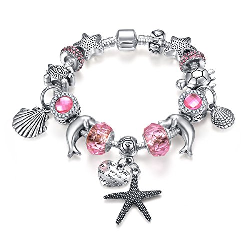 Presentski Pulsera de Pulsera de Encanto con Estrellas de delfín para la Boda de cumpleaños de Las Mujeres de la Muchacha