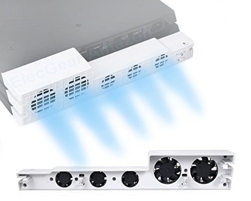 PS4 Pro Ventilador de refrigeración el Color Blanco - ElecGear Glacial White Turbo refrigerador Control De La Temperatura del Súper USB Cooling Fan Cooler para Sony Playstation 4 Pro