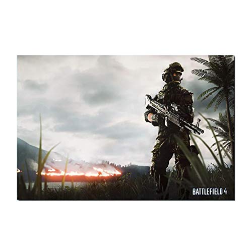 Qqwer Battlefield 4 Soldier Hot Militarty Game Art Canvas Poster Print Pictures Decoración Del Hogar -60X90Cmx1Pcs- Sin Marco