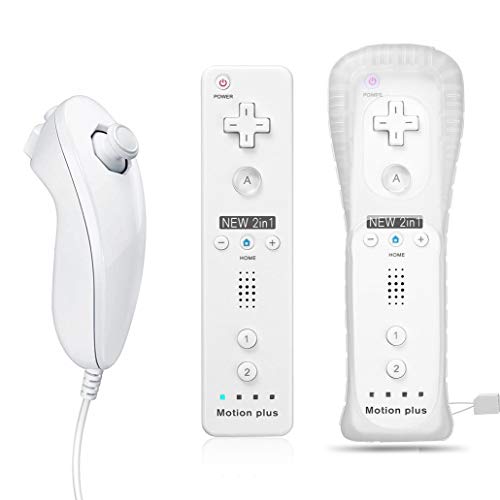 QUMOX 2en1 Remote MotionPlus Controller Remote + Nunchuk para Nintendo Wii