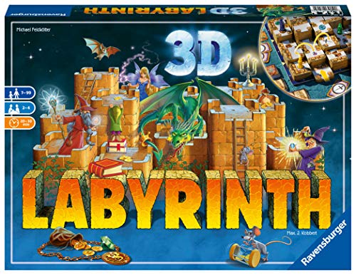 Ravensburger 26113 Labyrinth 3D, Versión Española, Juego de Mesa para Niños y Adultos, Jugadores 2-4, Edad Recomendada 7+