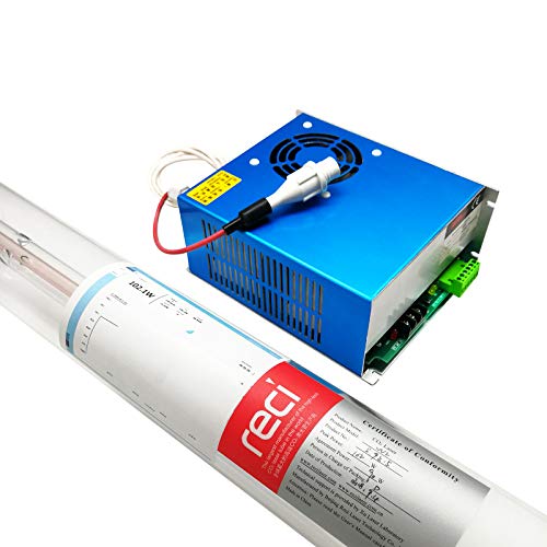 Reci Tubo láser de CO2 80W (pico de 100W) 1200 mm W2 / S2 y DY13 Potencia spply para grabado y corte láser Seguro y Air Express