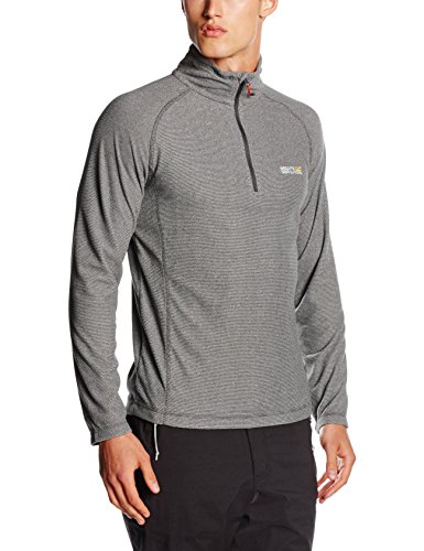 Regatta Montes Forro Polar de Microfelpa Ligera, Estampado de Rayas Diminutas Y Media Cremallera Fleece, Hombre, Light Steel, XL