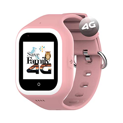 Reloj-Smartwatch 4G Iconic con Videollamada & GPS instantáneo para niños SaveFamily. Reloj con WiFi, Bluetooth, cámara, identificador de Llamadas, Boton SOS Waterproof Ip67 (Rosa)